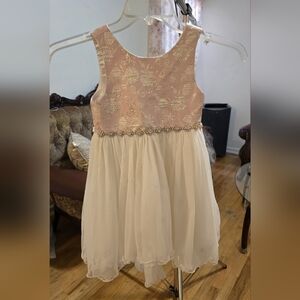 Elegant Pink and Cream Kids Dress